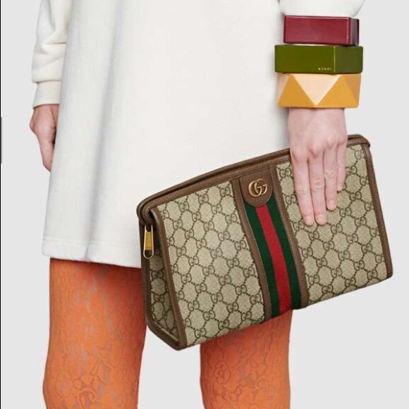 Gucci Handbags - GUCCI Ophidia Supreme Clutch “Toiletry” Case